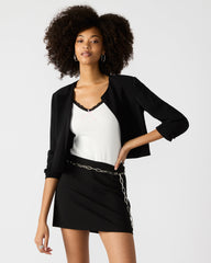 SERENEA Black Women's Long-Sleeved Open-Front Blazer