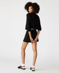 SERENEA Black Women's Long-Sleeved Open-Front Blazer