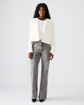 SERENEA White Women's Long-Sleeved Open-Front Blazer