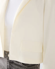 SERENEA White Women's Long-Sleeved Open-Front Blazer