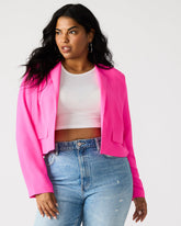 SERENEA Hot Pink Women's Long-Sleeved Open-Front Blazer