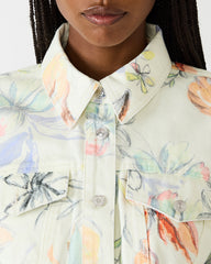 RALEIGH Vintage Ivory Long-Sleeved Button-Up Denim Women's Jacket