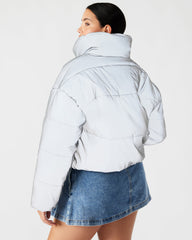 POLAR Jacket Silver | Women's Reflective Nylon Puffer Jacket