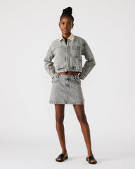GLACIA Light Grey Women's Long-Sleeved Denim Jacket