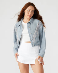 CANYON Denim Jacket | Women's Rhinestone Fringe Jacket