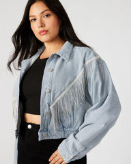 CANYON Denim Jacket | Women's Rhinestone Fringe Jacket