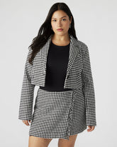 RUPI Blazer Black/White | Women's Cropped Tweed Blazer