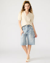 JANE Bone Women's Short-Sleeved Suede Top