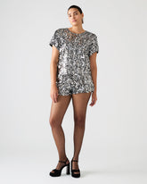 CRESSA Silver Embellished Sequin Women's Top