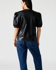 JANE Black Women's Short-Sleeved Suede Top