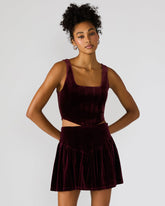 ARYANNA Wine Cropped Velvet Women's Top