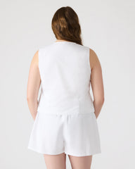 ALIZA White Women's Bow Tie-Front Top
