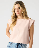 CAT Rose Women's Short-Sleeved Faux Leather Top