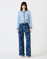 JAXON Rose Frost Wide-Leg Denim Floral Print Women's Jeans