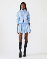 TYRIA Estate Blue Mini Tie-Front Women's Skirt