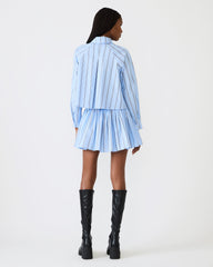 TYRIA Estate Blue Mini Tie-Front Women's Skirt