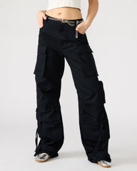 DUO Black Women's Utility Cargo Pants
