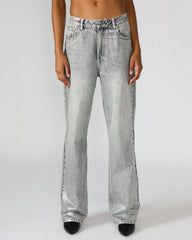 ZO Silver Straight-Leg Metallic Women's Jeans