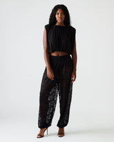 ALARA Black Lace Mesh Overlay Women's Pant