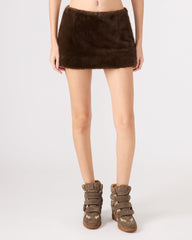 AVIVA Dark Espresso Faux Fur Mini Women's Skirt