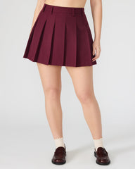 MARGO Wine Pleated Women's Mini Skirt