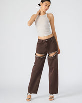 TAYLOR Jean Cocoa Brown Women's Cutout Jeans