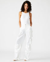 DUO White Sequin Women's Utility Cargo Pants