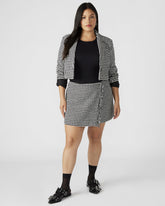 LEON Black/White Women's Wrap Mini Skirt