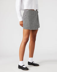 LEON Black/White Women's Wrap Mini Skirt