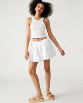 AISHA Skirt White | Women's Balloon Poplin Mini Skirt