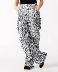 DUO Leopard Sequin Women's Utility Cargo Pants