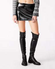 AVIVA Skirt Black | Women's Faux Leather Mini Skirt
