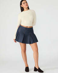 JOAN Deep Indigo Pleated Denim Matching Set Women's Skirt