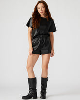 FAUX THE RECORD Short Black | Women's Faux Leather Short