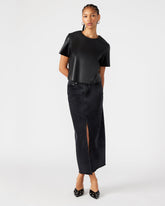 AVANI Denim Skirt Black | Women's Denim Maxi Skirt