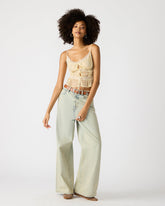 MAGNUS Women's Washed Denim Wide-Leg Jeans