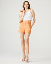 IMELDA Caramel Pleated Trouser Women's Shorts