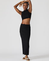 SEASIDE Maxi Skirt Set Black Women's Textured Matching Set