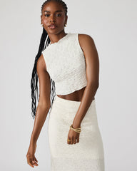 SEASIDE Maxi Skirt Set Cream Women's Textured Matching Set