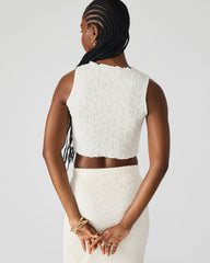 SEASIDE Maxi Skirt Set Cream Women's Textured Matching Set