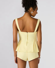 ZENIA Golden Glow Sleeveless Peplum Women's Top