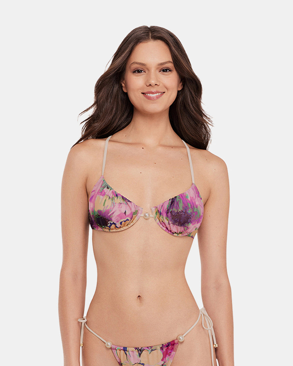 SUPER BLOOM MULTI BIKINI TOP Underwire Pearl Women's Bikini Top