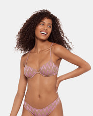 CHEVRON SHINE BIKINI TOP Purple Women's Bikini Top