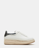 GLANCE White/Silver Espadrille Platform Casual | Women's Sneakers