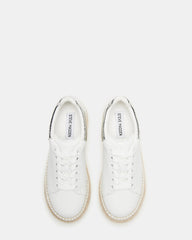 GLANCE White/Silver Espadrille Platform Casual | Women's Sneakers