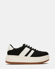 NINJA White/Black Women's Lace-Up Platform Sneaker