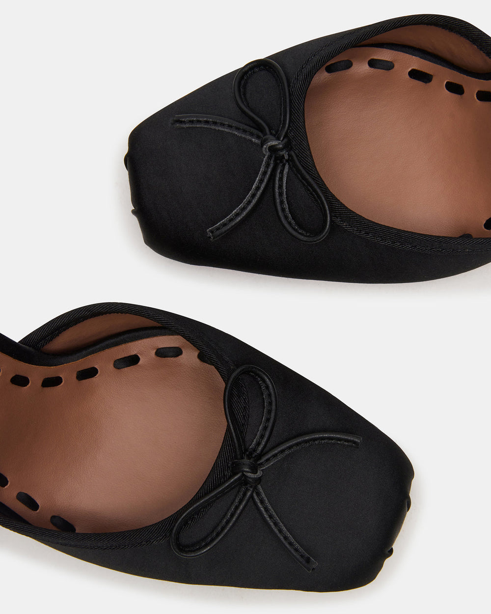 LARINA Black Satin Square-Toe Stiletto Pump Lace-Up Women's Heel