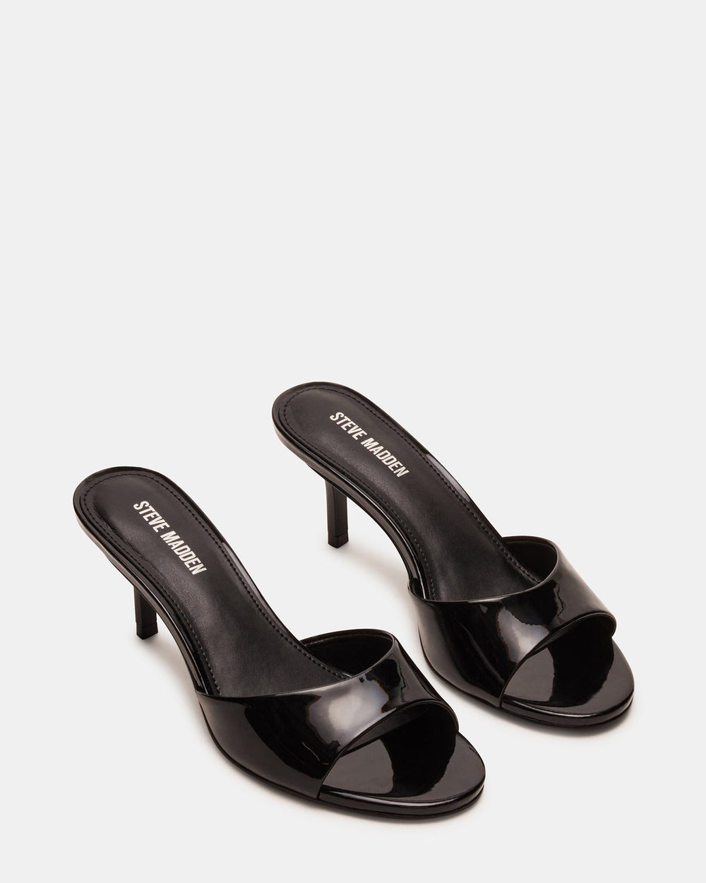 KENDRIX Black Leather Women's Mule Heel