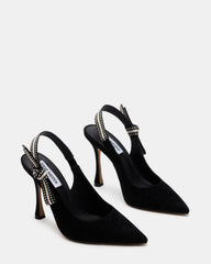 BRI Black Suede Slingback Pump Women's Heel