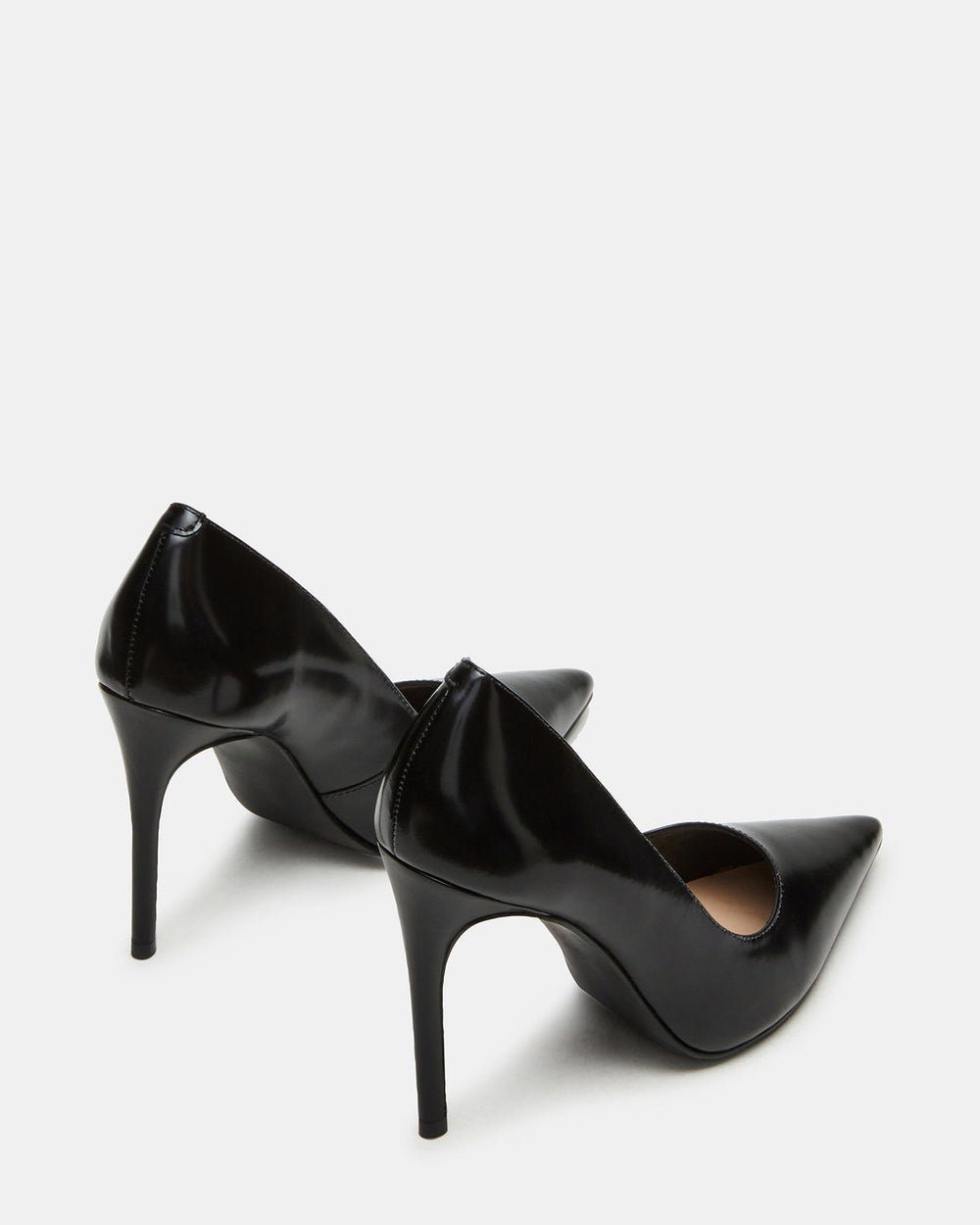 NOIR Black Leather Pointed-Toe Stiletto Pump Women's Heels